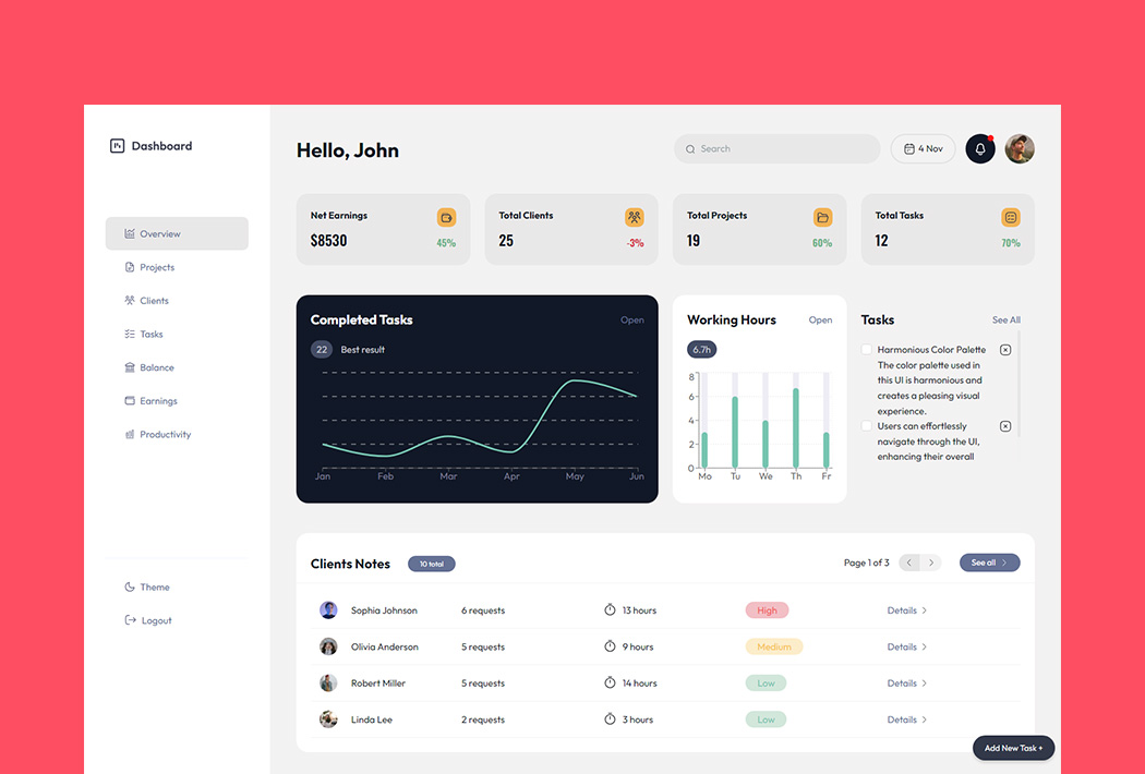 NextJS Dashboard Project screenshot